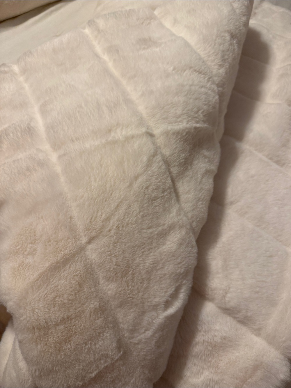 White Faux fur throw blanket from Threshold